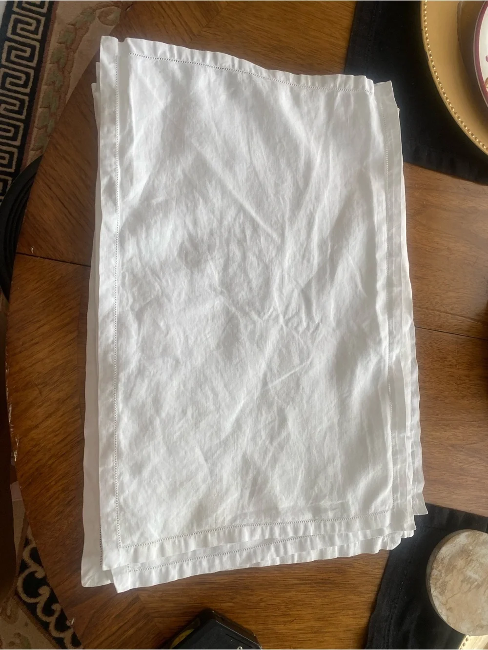 Classic White Linen Dinner Napkins - Set 8  of Linen Table Placemats